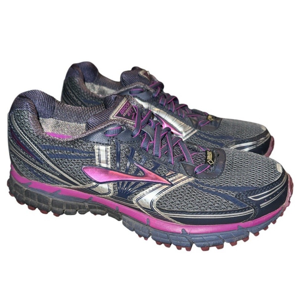 Brooks Adrenaline GTX Gore-Tex Womens Size 9B Gray Purple Sneakers 1201661B541